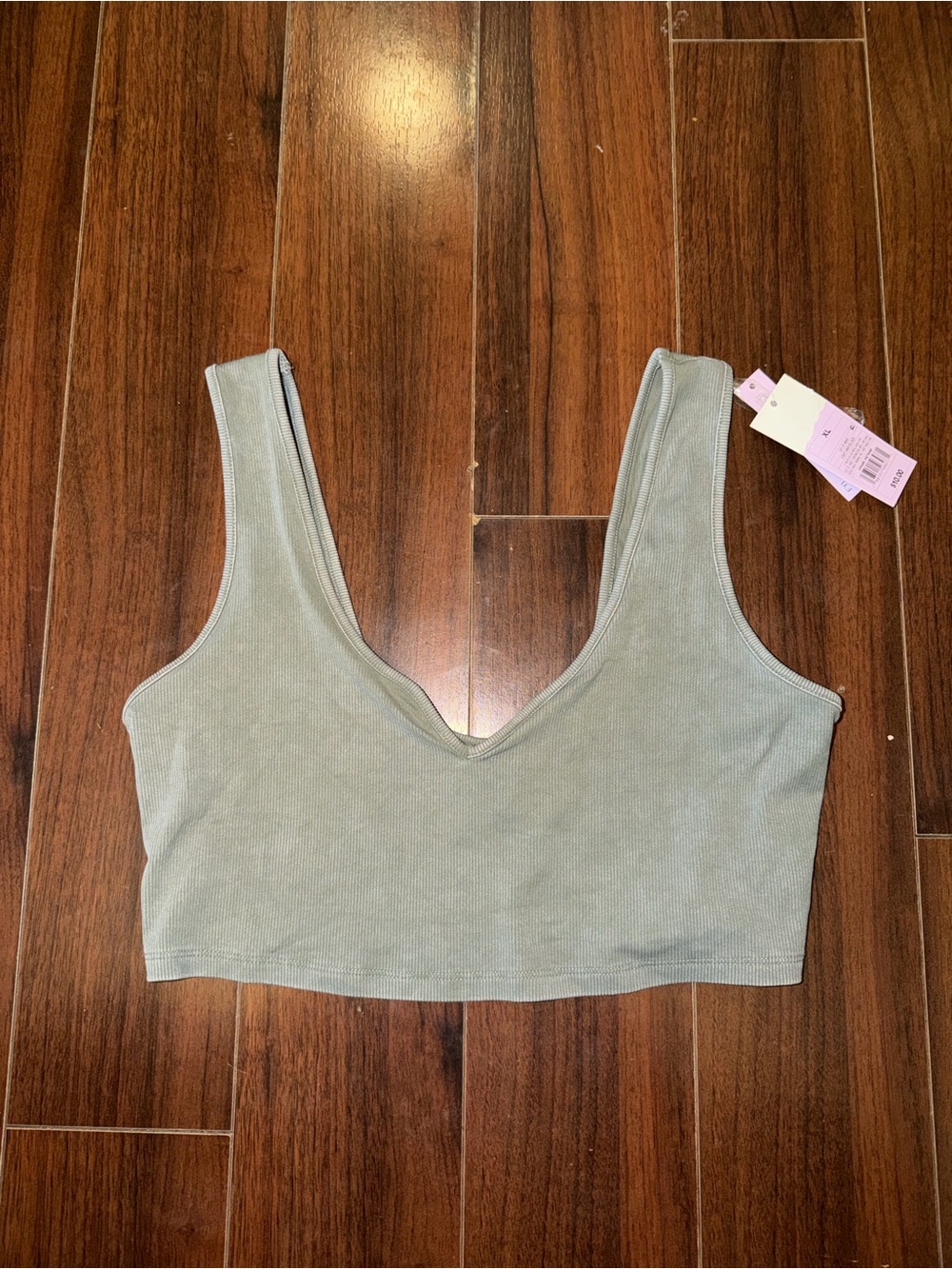 Wild fable Ribbed V-Neck Bralette in Sage